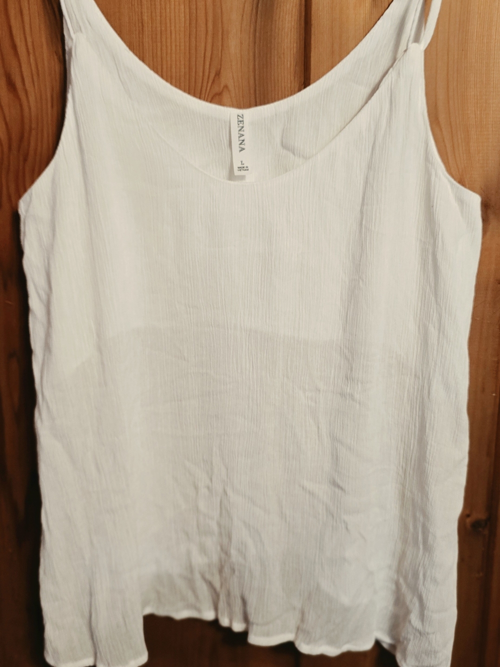Zenana Outfitters White Textured Scoop Neck‎ Camisole